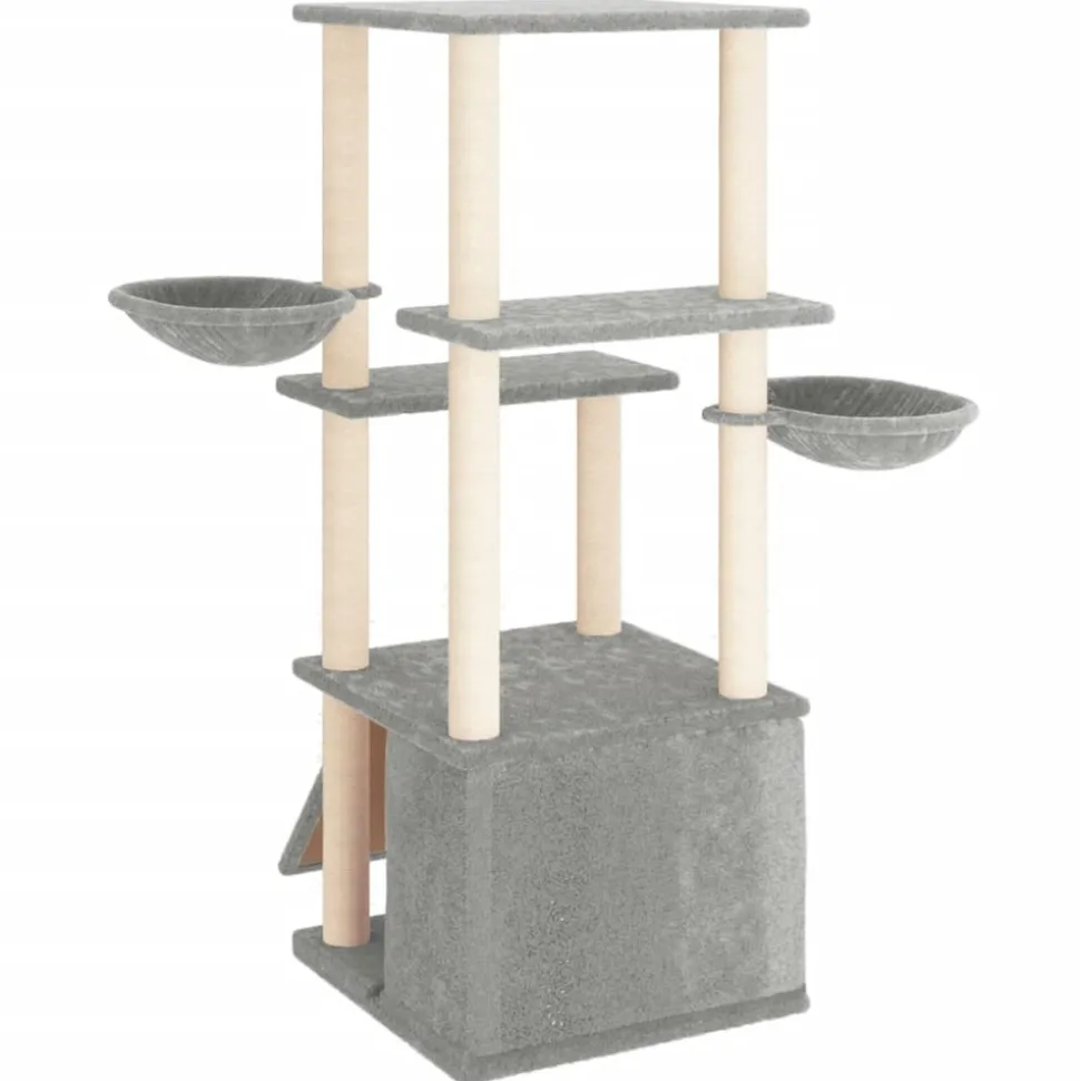 MAISON EXCLUSIVE - Arbre à chat avec griffoirs en sisal gris clair 133 cm