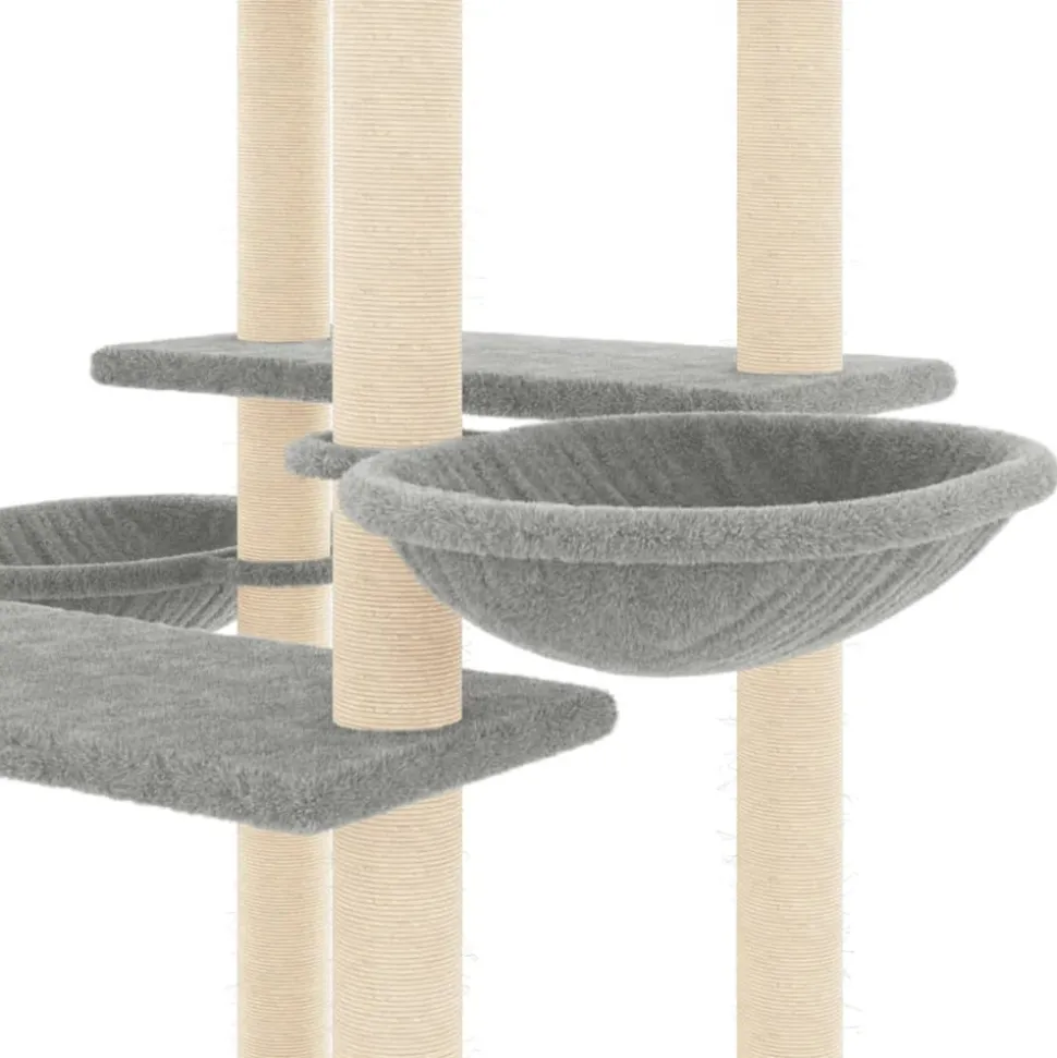 MAISON EXCLUSIVE - Arbre à chat avec griffoirs en sisal gris clair 133 cm