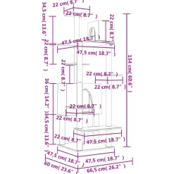 MAISON EXCLUSIVE - Arbre à chat avec griffoirs en sisal gris clair 154 cm