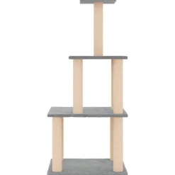 MAISON EXCLUSIVE - Arbre à chat avec griffoirs en sisal gris clair 111 cm