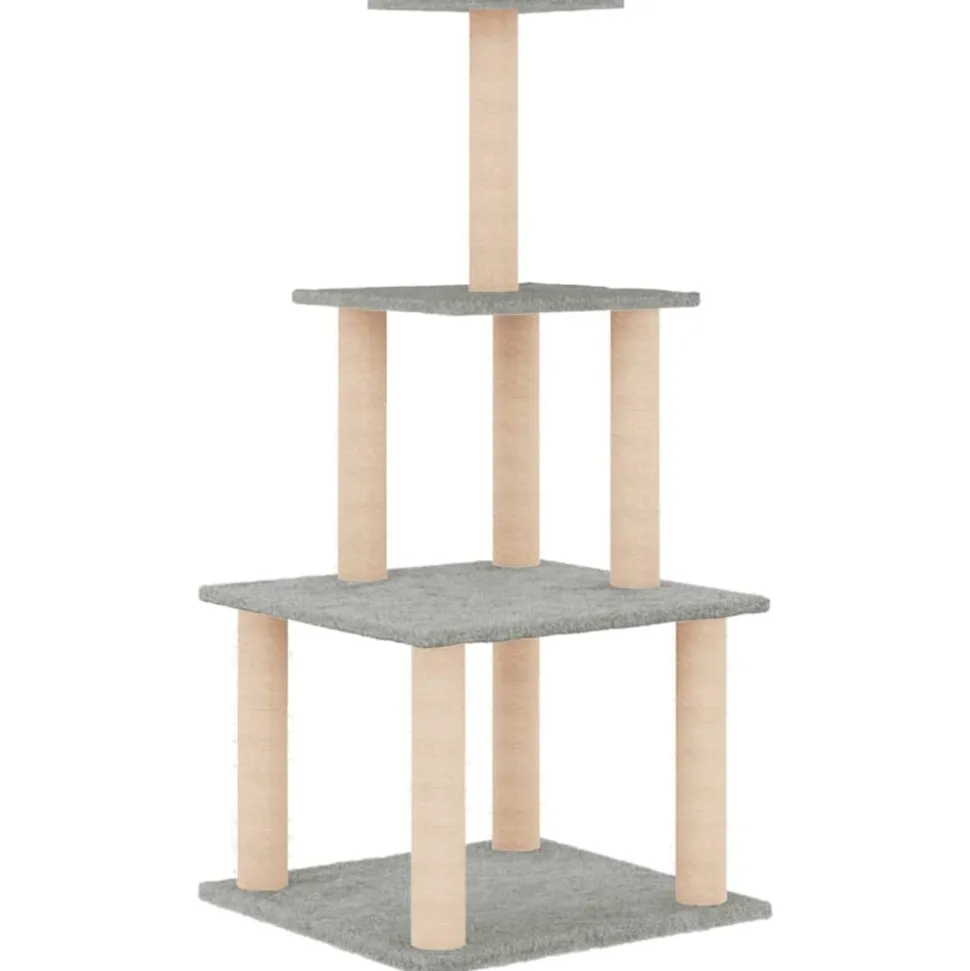 MAISON EXCLUSIVE - Arbre à chat avec griffoirs en sisal gris clair 111 cm
