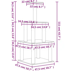 MAISON EXCLUSIVE - Arbre à chat avec griffoirs en sisal gris clair 111 cm