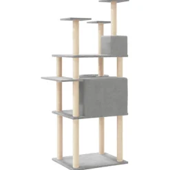 MAISON EXCLUSIVE - Arbre à chat avec griffoirs en sisal gris clair 166 cm