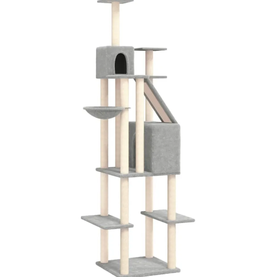MAISON EXCLUSIVE - Arbre à chat avec griffoirs en sisal gris clair 201 cm