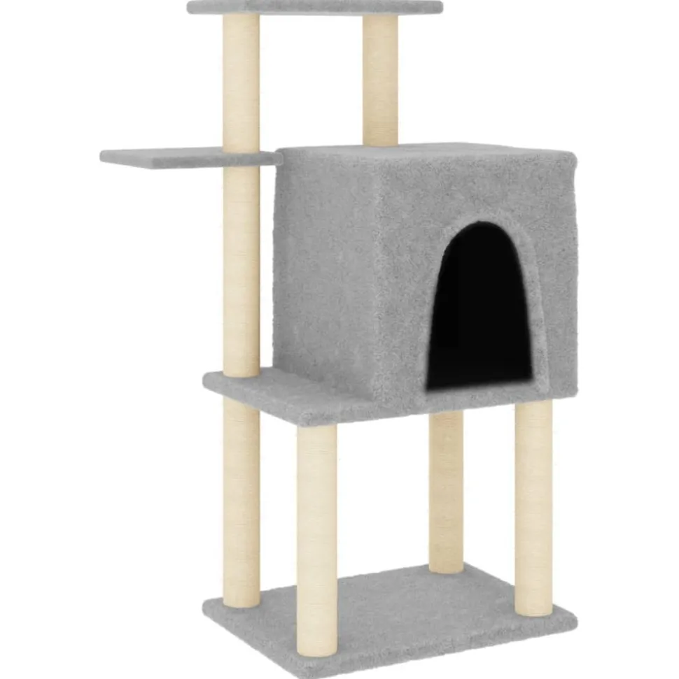 MAISON EXCLUSIVE - Arbre à chat avec griffoirs en sisal gris clair 97 cm