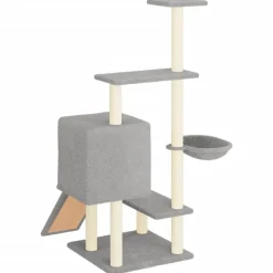 MAISON EXCLUSIVE - Arbre à chat avec griffoirs en sisal gris clair 130,5 cm