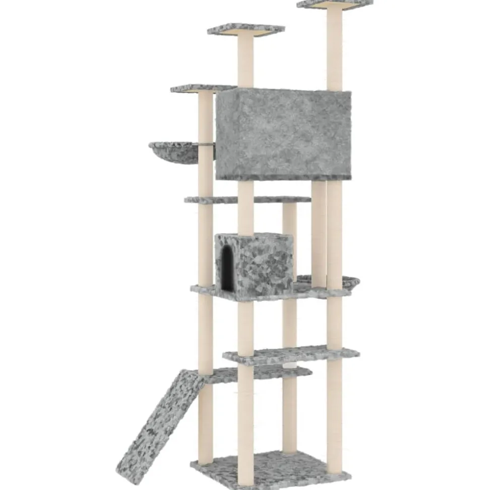 MAISON EXCLUSIVE - Arbre à chat avec griffoirs en sisal gris clair 191 cm
