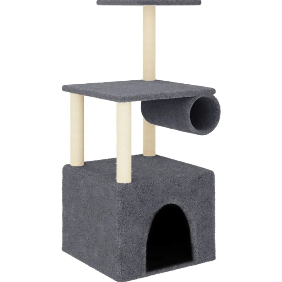MAISON EXCLUSIVE - Arbre à chat avec griffoirs en sisal gris foncé 109,5 cm