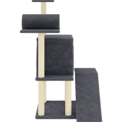 MAISON EXCLUSIVE - Arbre à chat avec griffoirs en sisal gris foncé 110,5 cm