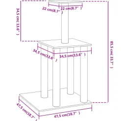 MAISON EXCLUSIVE - Arbre à chat avec griffoirs en sisal gris foncé 85,5 cm
