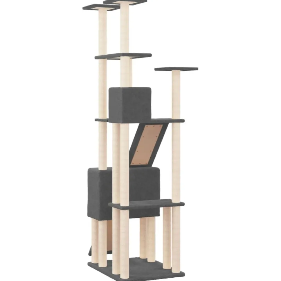 MAISON EXCLUSIVE - Arbre à chat avec griffoirs en sisal gris foncé 190 cm