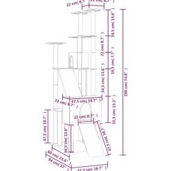 MAISON EXCLUSIVE - Arbre à chat avec griffoirs en sisal gris foncé 190 cm