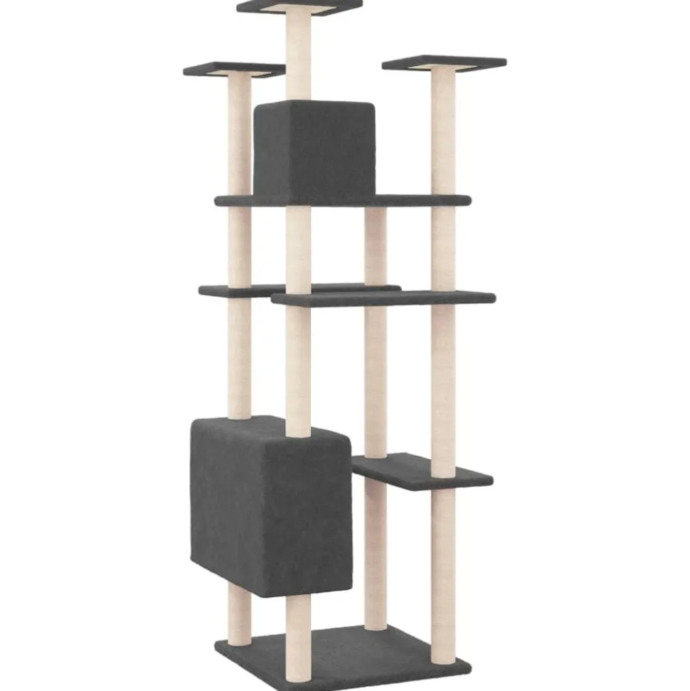 MAISON EXCLUSIVE - Arbre à chat avec griffoirs en sisal gris foncé 162 cm