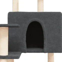 MAISON EXCLUSIVE - Arbre à chat avec griffoirs en sisal gris foncé 153 cm