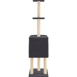 MAISON EXCLUSIVE - Arbre à chat avec griffoirs en sisal gris foncé 145 cm
