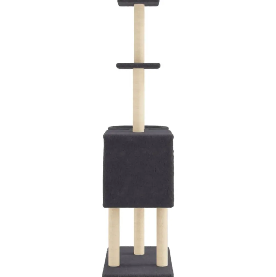 MAISON EXCLUSIVE - Arbre à chat avec griffoirs en sisal gris foncé 145 cm