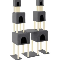 MAISON EXCLUSIVE - Arbre à chat avec griffoirs en sisal gris foncé 199 cm