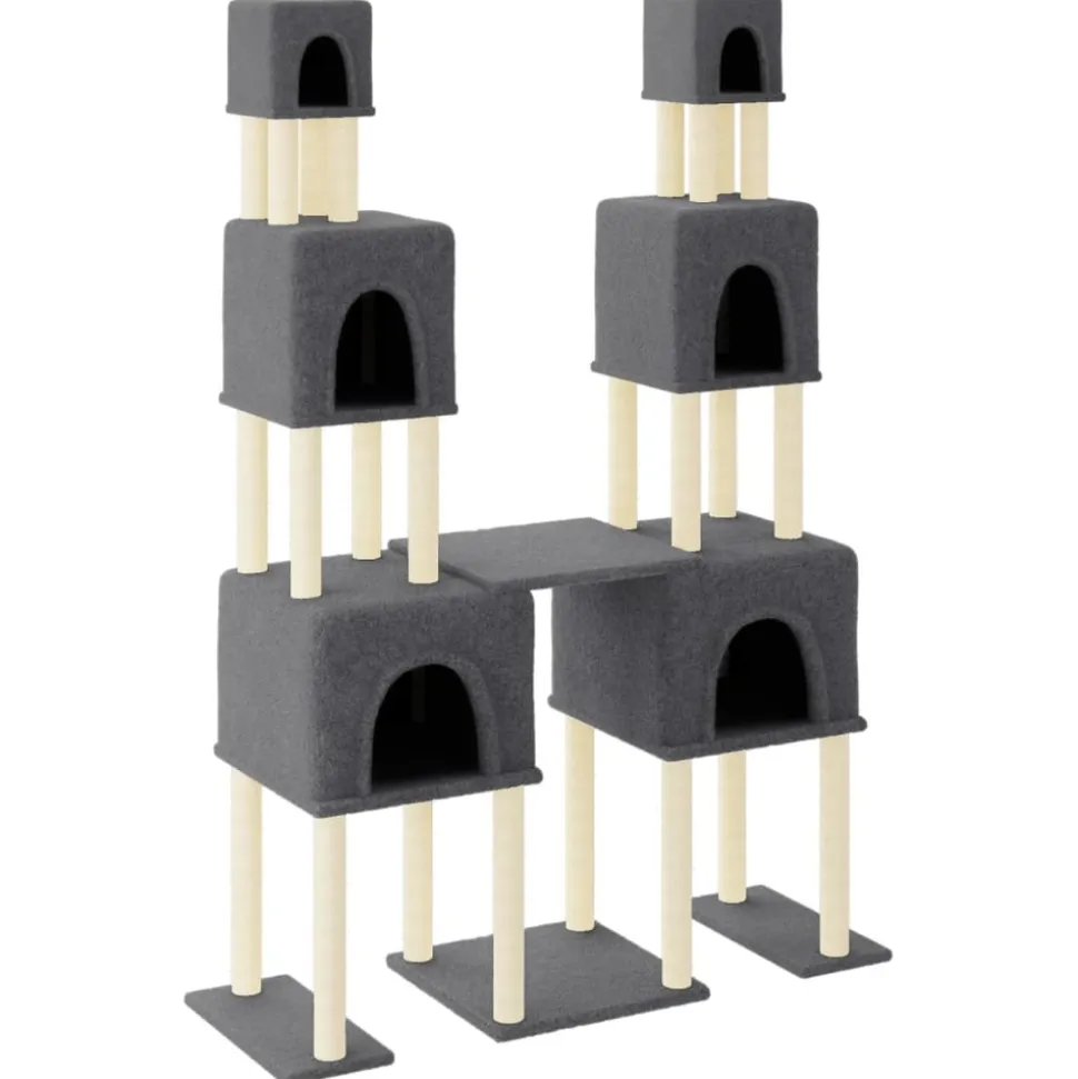 MAISON EXCLUSIVE - Arbre à chat avec griffoirs en sisal gris foncé 199 cm