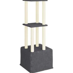 MAISON EXCLUSIVE - Arbre à chat avec griffoirs en sisal gris foncé 133,5 cm