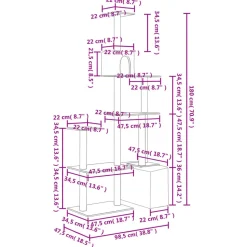 MAISON EXCLUSIVE - Arbre à chat avec griffoirs en sisal gris foncé 180 cm