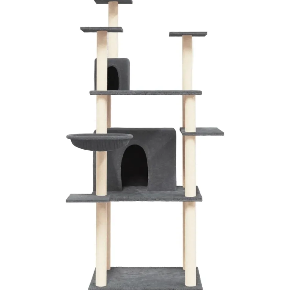 MAISON EXCLUSIVE - Arbre à chat avec griffoirs en sisal gris foncé 166 cm