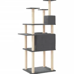 MAISON EXCLUSIVE - Arbre à chat avec griffoirs en sisal gris foncé 166 cm