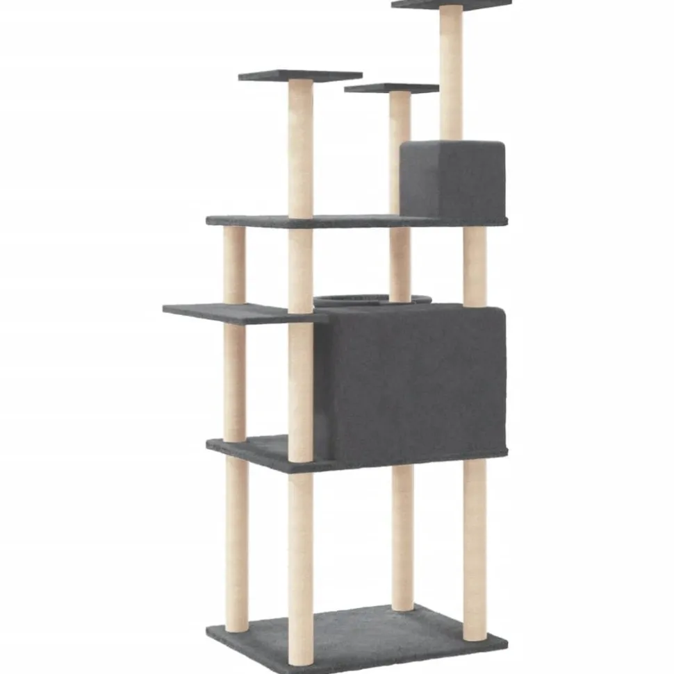 MAISON EXCLUSIVE - Arbre à chat avec griffoirs en sisal gris foncé 166 cm