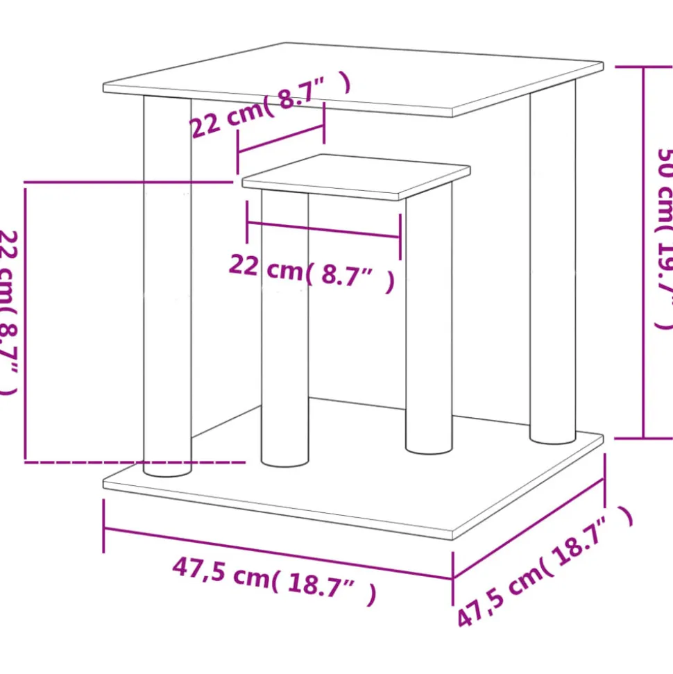 MAISON EXCLUSIVE - Arbres à chat avec plates-formes gris foncé 50 cm