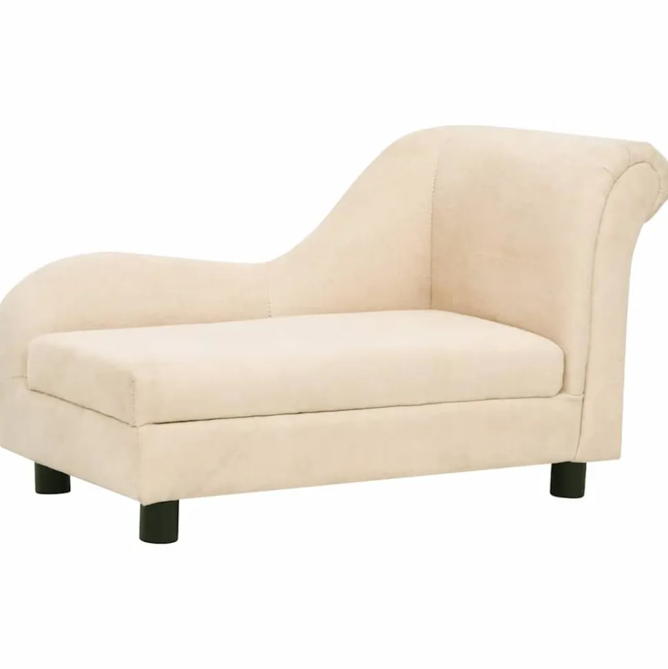 MAISON EXCLUSIVE - Canapé pour chien avec oreiller crème 83x44x44 cm peluche