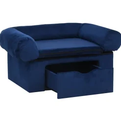 MAISON EXCLUSIVE - Canapé pour chien avec tiroir bleu 75x50x38 cm peluche