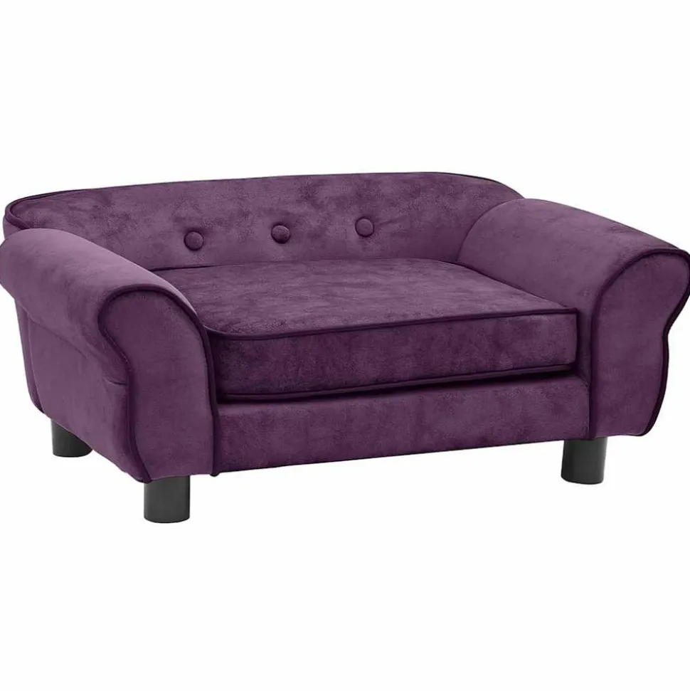 MAISON EXCLUSIVE - Canapé pour chien bordeaux 72x45x30 cm peluche