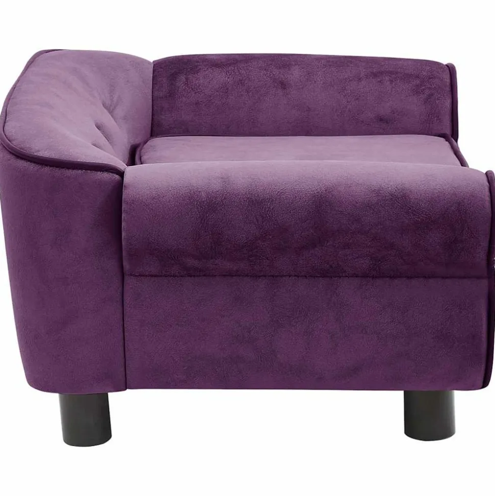 MAISON EXCLUSIVE - Canapé pour chien bordeaux 72x45x30 cm peluche