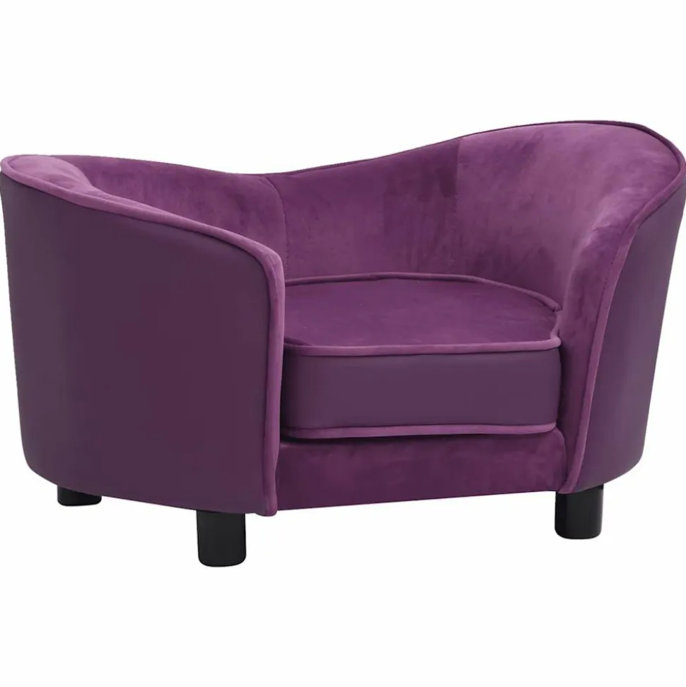 MAISON EXCLUSIVE - Canapé pour chien bordeaux 69x49x40 cm peluche et similicuir