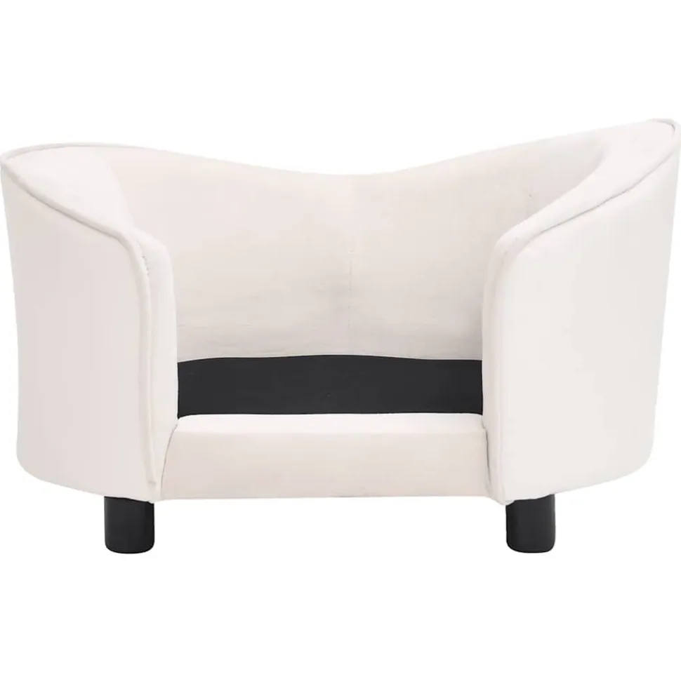 MAISON EXCLUSIVE - Canapé pour chien crème 69x49x40 cm peluche et similicuir