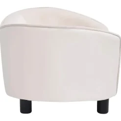 MAISON EXCLUSIVE - Canapé pour chien crème 69x49x40 cm peluche et similicuir