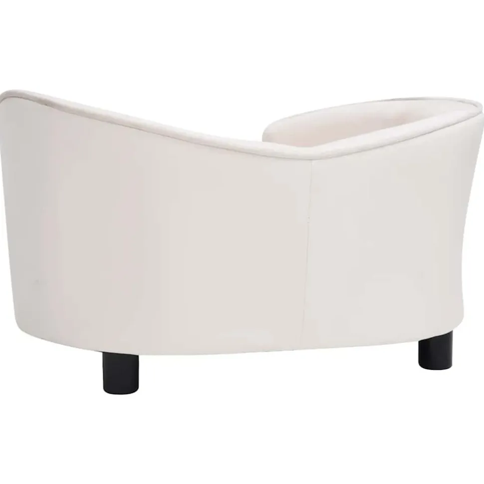 MAISON EXCLUSIVE - Canapé pour chien crème 69x49x40 cm peluche et similicuir