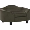 MAISON EXCLUSIVE - Canapé pour chien gris foncé 67x47x36 cm peluche
