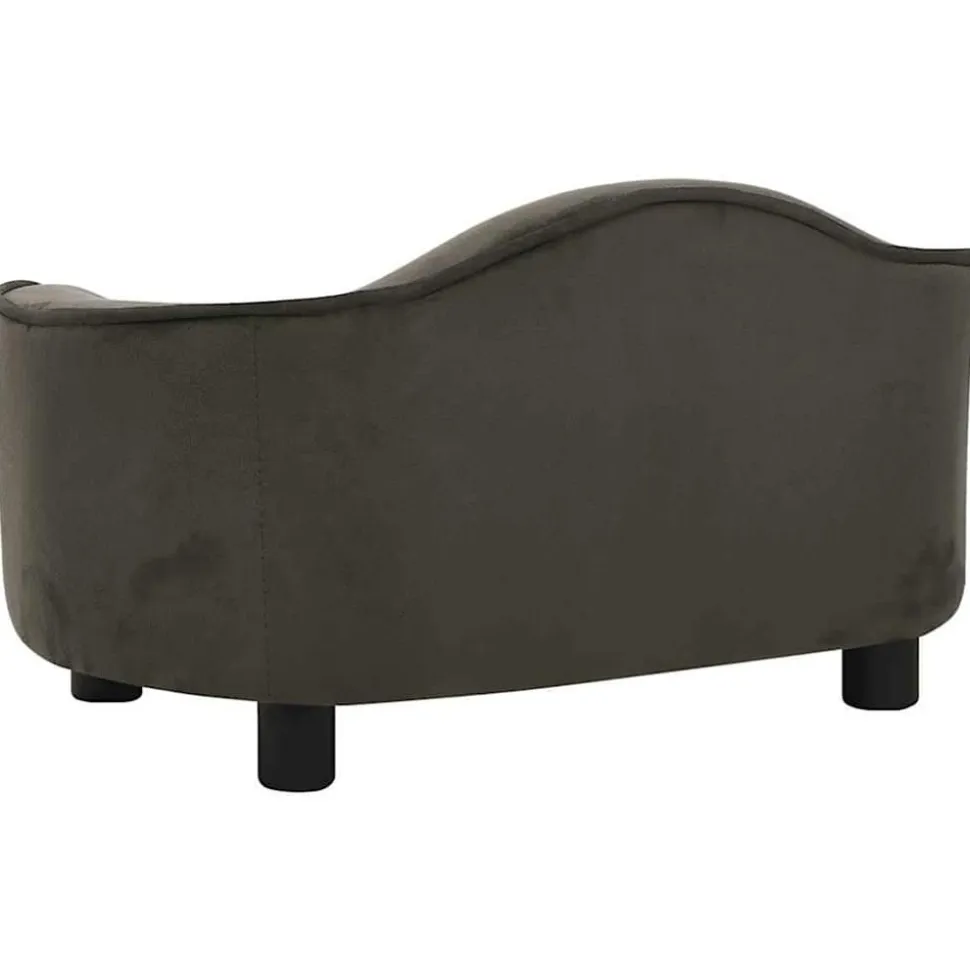 MAISON EXCLUSIVE - Canapé pour chien gris foncé 67x47x36 cm peluche