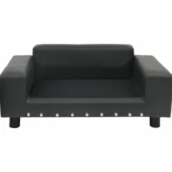 MAISON EXCLUSIVE - Canapé pour chien gris foncé 81x43x31 cm peluche et similicuir