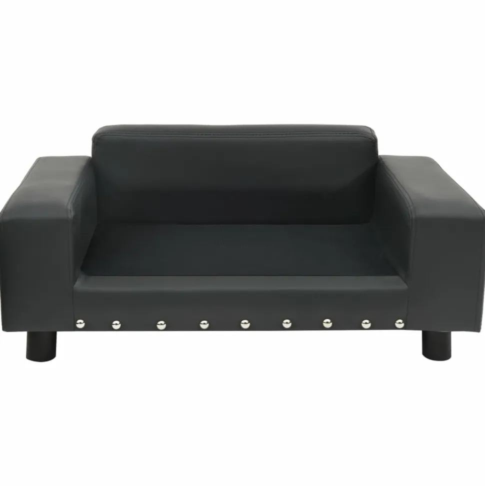 MAISON EXCLUSIVE - Canapé pour chien gris foncé 81x43x31 cm peluche et similicuir