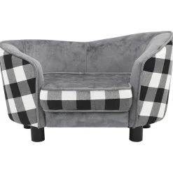 MAISON EXCLUSIVE - Canapé pour chien gris 68x38x38 cm peluche