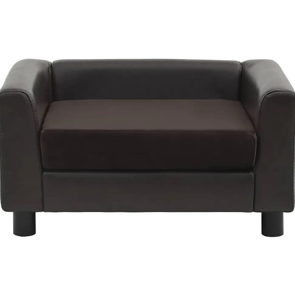 MAISON EXCLUSIVE - Canapé pour chien marron 60x43x30 cm peluche et similicuir