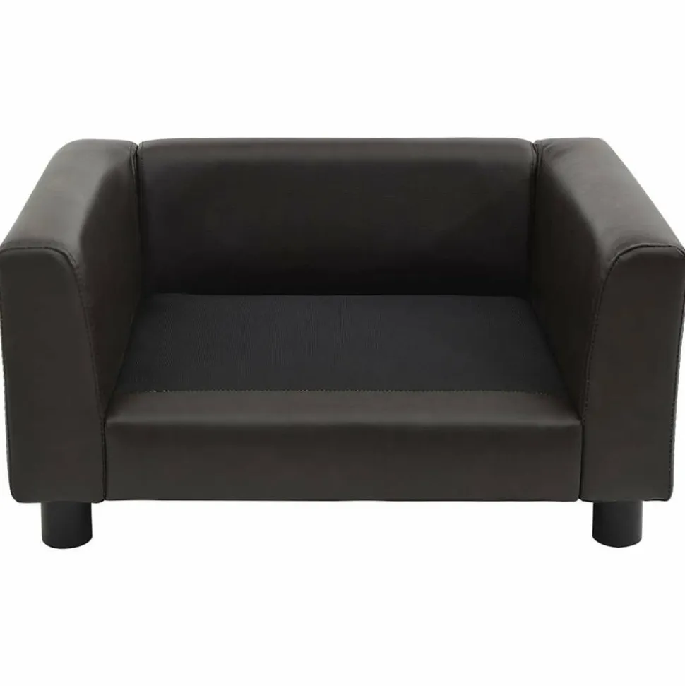 MAISON EXCLUSIVE - Canapé pour chien marron 60x43x30 cm peluche et similicuir
