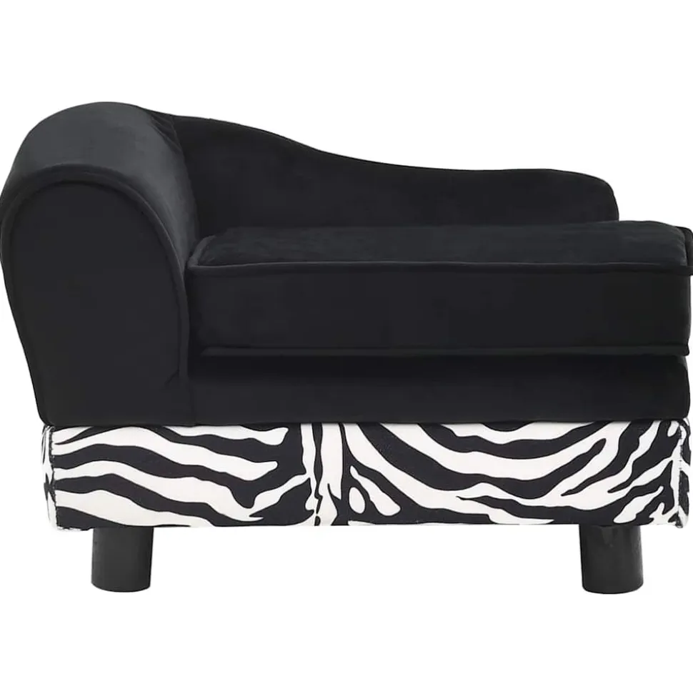 MAISON EXCLUSIVE - Canapé pour chien noir 57x34x36 cm peluche