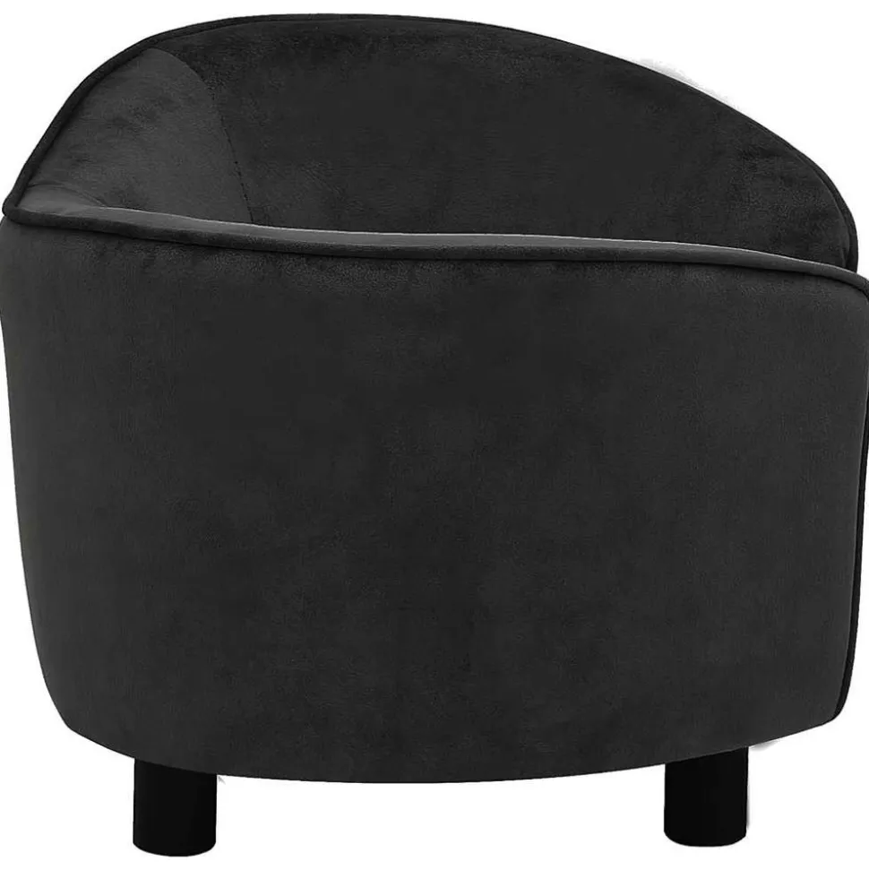 MAISON EXCLUSIVE - Canapé pour chien noir 69x49x40 cm peluche