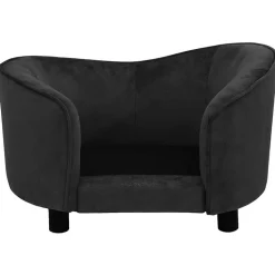 MAISON EXCLUSIVE - Canapé pour chien noir 69x49x40 cm peluche