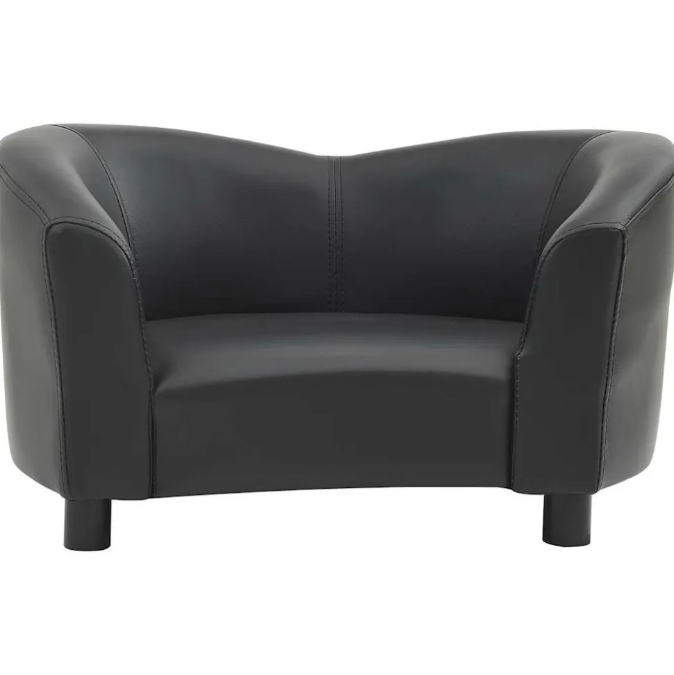 MAISON EXCLUSIVE - Canapé pour chien noir 67x41x39 cm similicuir