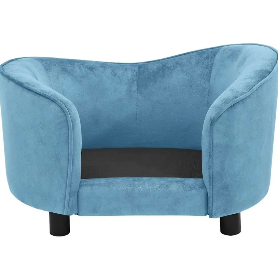 MAISON EXCLUSIVE - Canapé pour chien turquoise 69x49x40 cm peluche