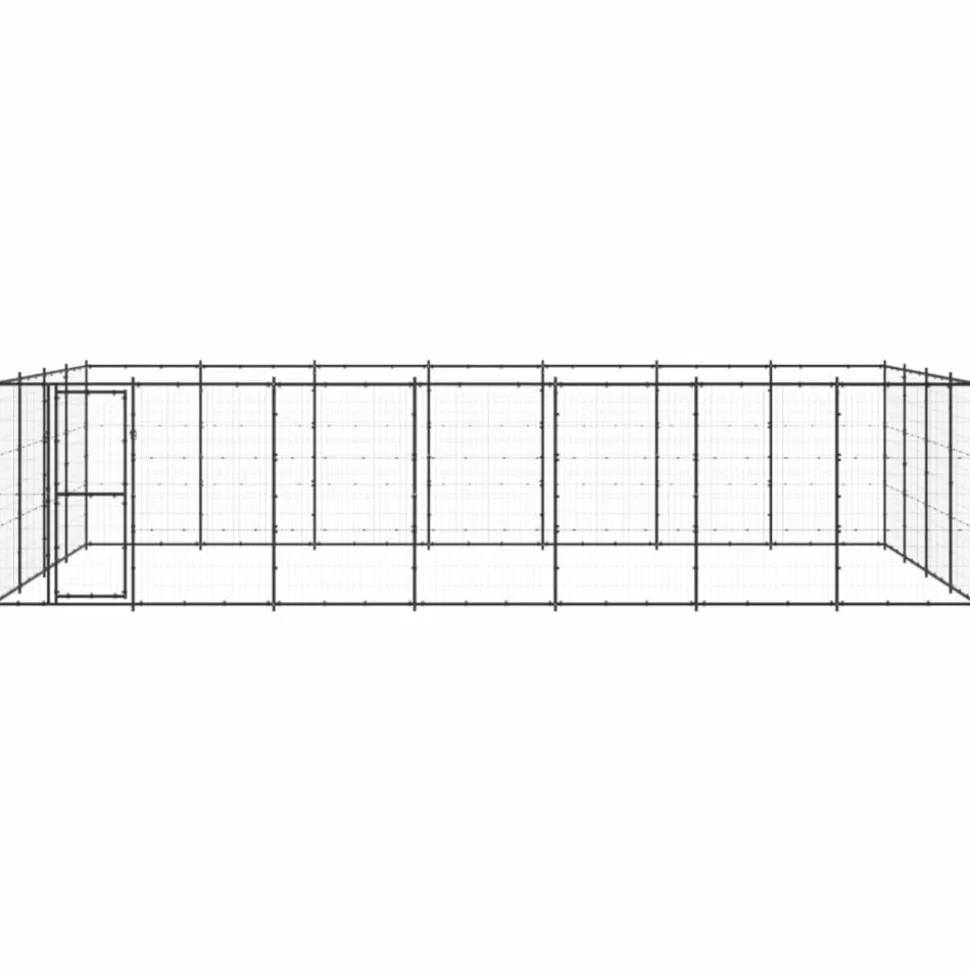 MAISON EXCLUSIVE - Chenil d'extérieur pour chiens acier 33,88 m²