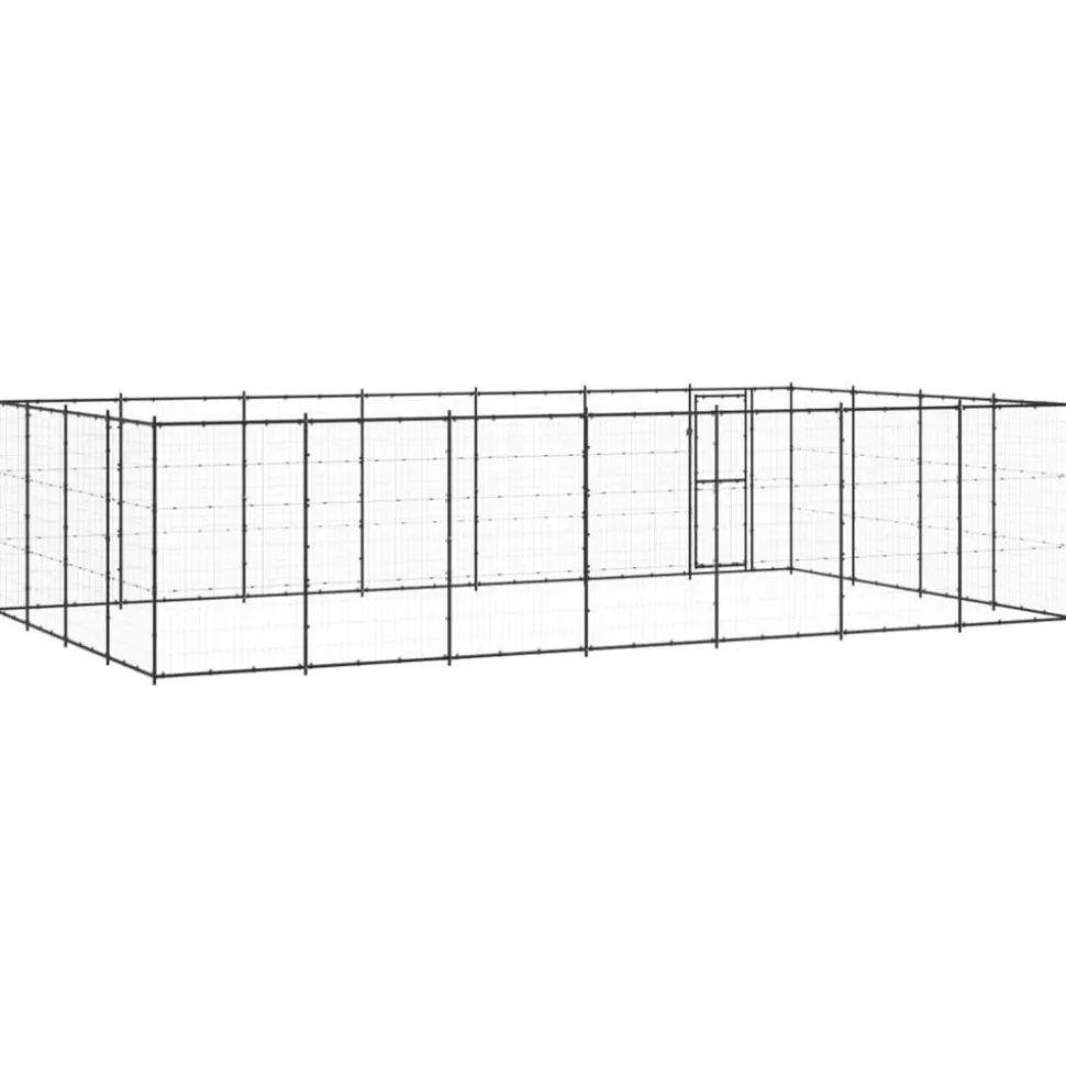 MAISON EXCLUSIVE - Chenil d'extérieur pour chiens acier 33,88 m²